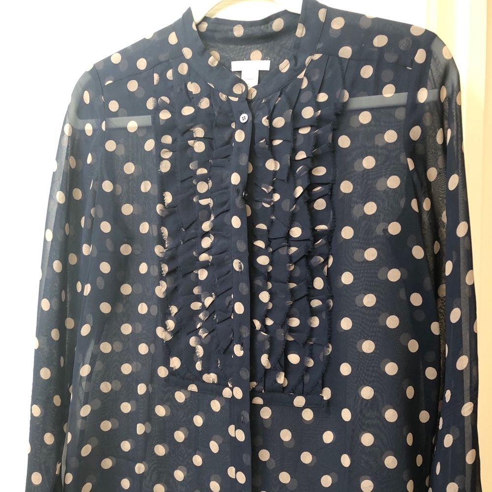 JCREW size 4 polka dot blouse
